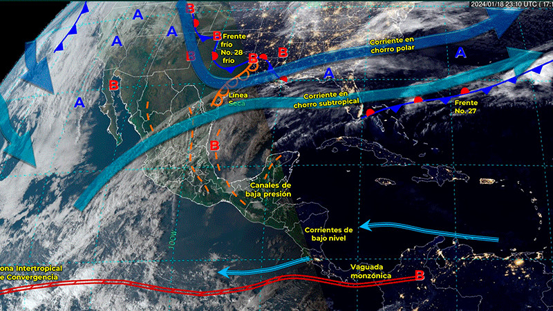 Esta noche ingresará frente frío número 28 al norte de México