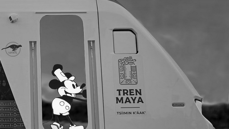 Tren Maya usa imagen del primer Mickey Mouse para promocionar viajes