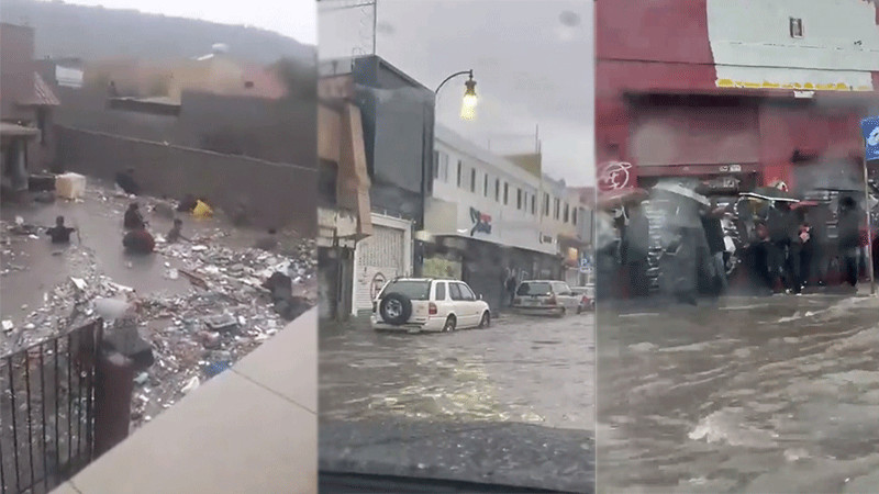 Inundaciones y suspensión de clases, consecuencia de las lluvias ocasionadas por el frente frío en Tijuana