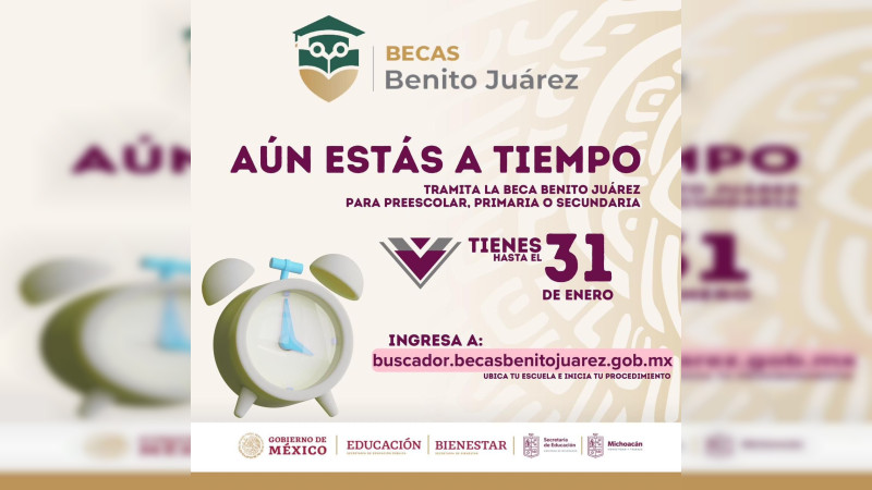 Convocatoria de beca Benito Juárez a punto de cerrar