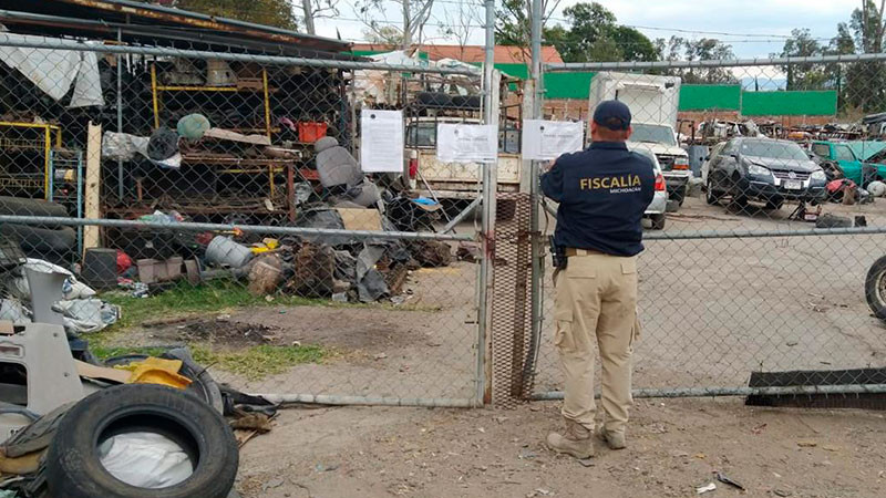 Policía de Investigación aseguró taller en Morelia, Michoacán