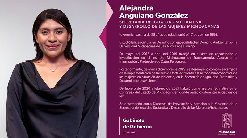 Designa Bedolla a Alejandra Anguiano como nueva titular de la Seimujer