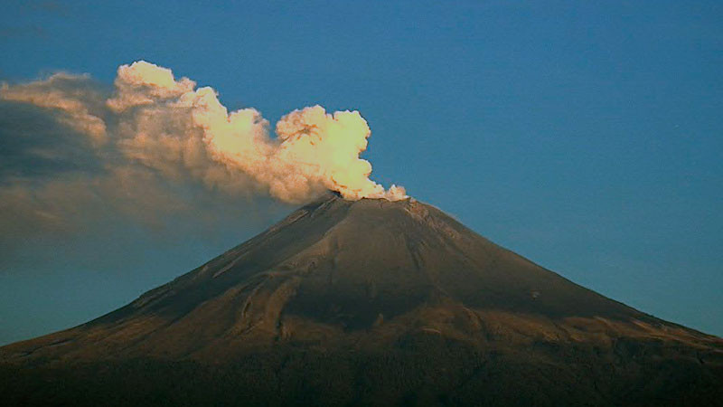 Durante las últimas 24 horas, Popocatépetl registra 48 exhalaciones