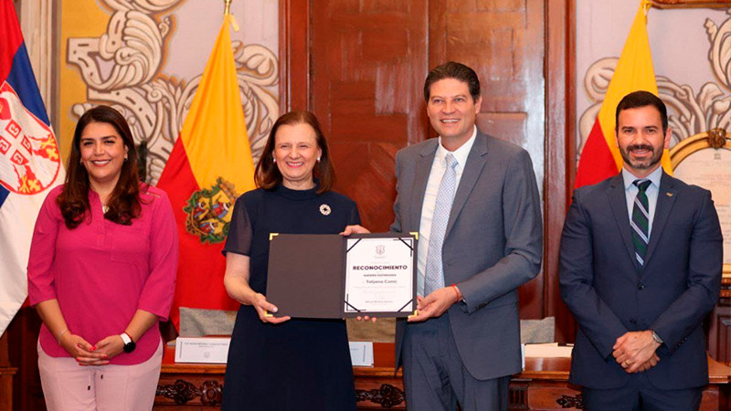 Ayuntamiento de Morelia distingue a Embajadora de Serbia como Huésped Distinguida