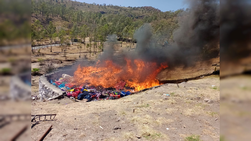 Destruyen drogas en Charo, Michoacán