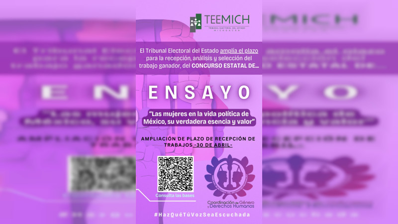 Participa en el concurso de ensayo “Las mujeres en la vida política de México, su verdadera esencia y valor”