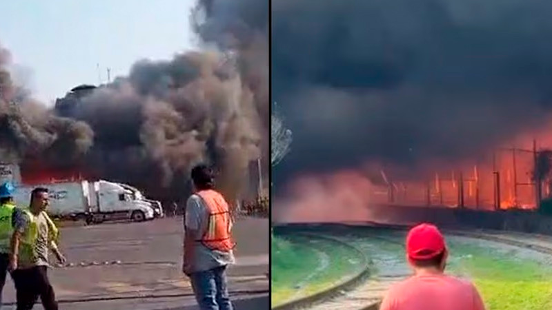 Se registra incendio en empresa de cartón en Veracruz