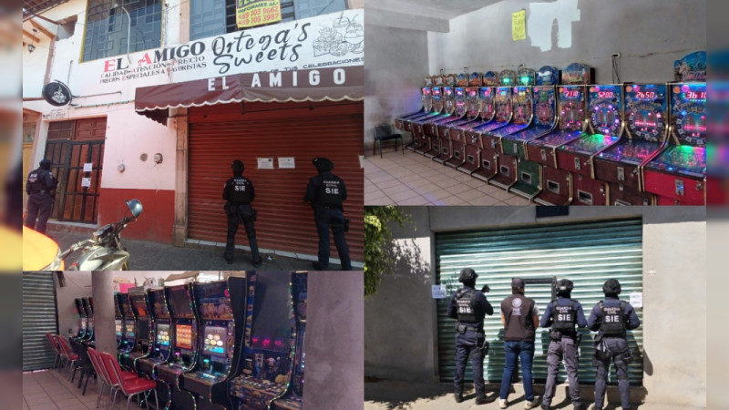 Aseguran dos casinos del crimen en Tacámbaro, Michoacán: Incautan 111 máquinas tragamonedas