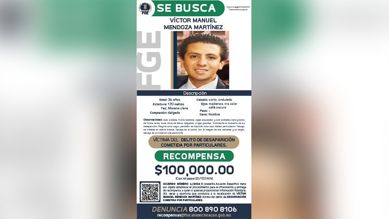 Piden ayuda para localizar a persona extraviada en Michoacán, ofrecen 100mp de recompensa 