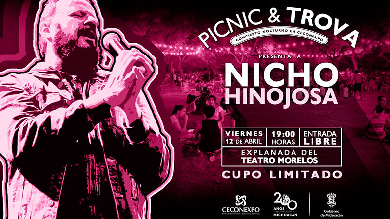 Canta a “todo pulmón” con Nicho Hinojosa en el próximo picnic del Ceconexpo de Morelia, Michoacán