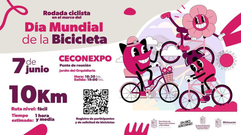 Invita Sedum a rodada por el Día Mundial de la Bicicleta