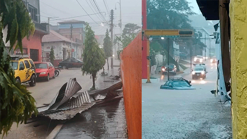 Chiapas sufre encharcamientos e inundaciones ante intensas lluvias torrenciales