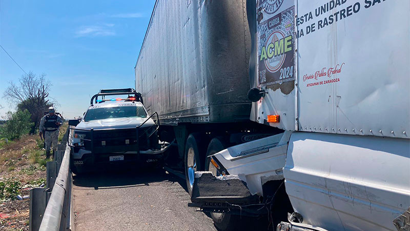 Cuatro elementos de la GN lesionados en carambola en la cuota a Celaya