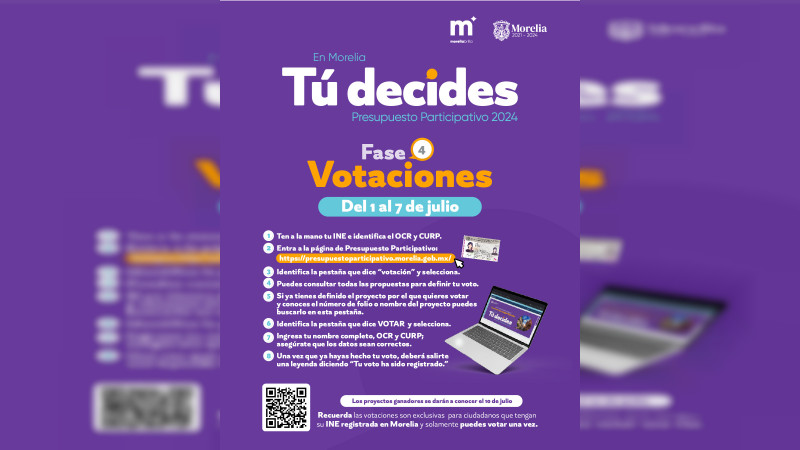 Este lunes, inician las votaciones para elegir proyecto del Presupuesto Participativo