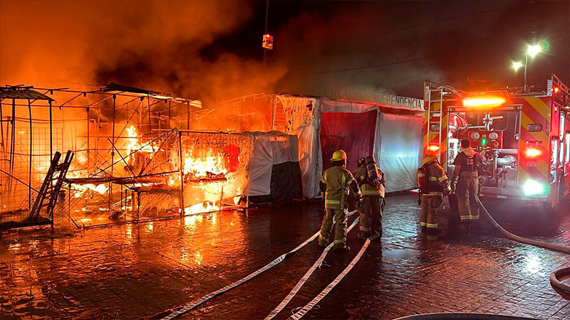 Confirman fueron 24 puestos afectados por incendio en Mercado Independencia de Morelia, Michoacán