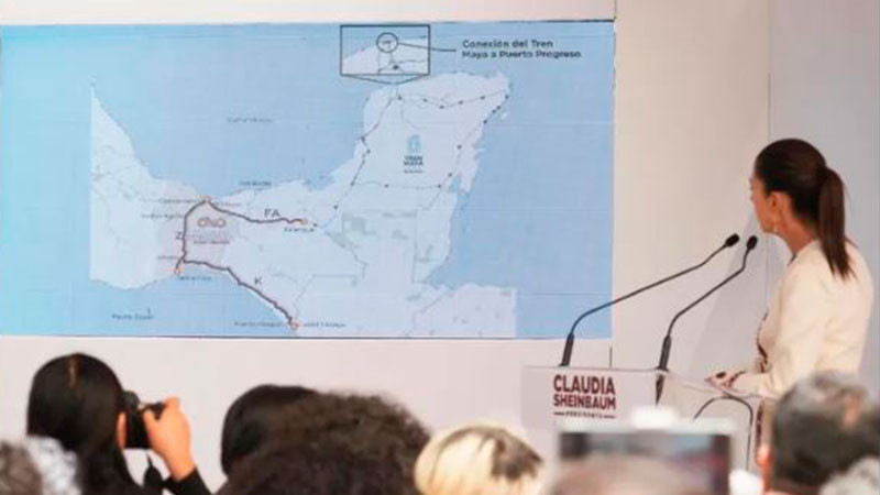 Claudia Sheinbaum anuncia ampliación del Tren Maya y del Tren Interoceánico durante su gobierno