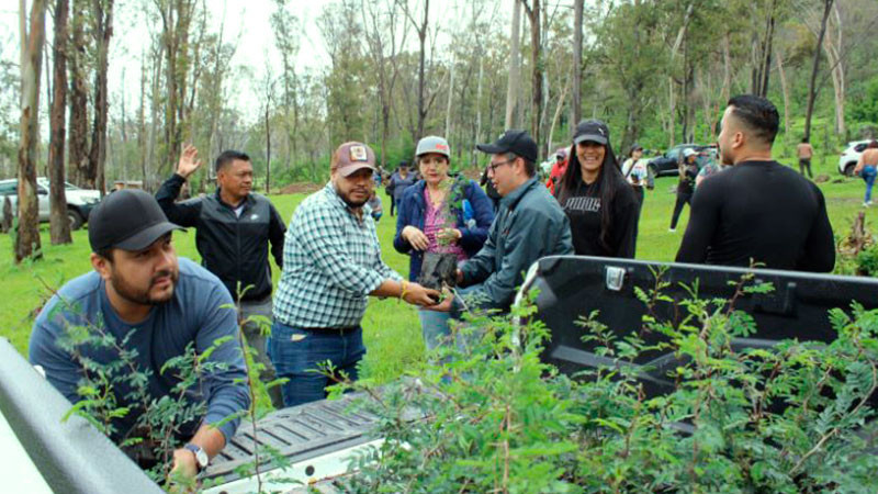 Reforesta Gobierno estatal Área Natural Protegida Piedra del Indio, en Morelia