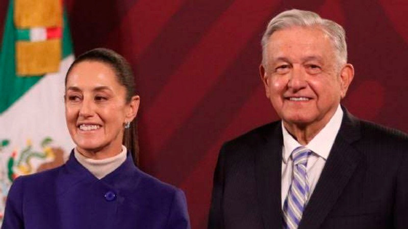 Celebra AMLO que Sheinbaum mantenga las 