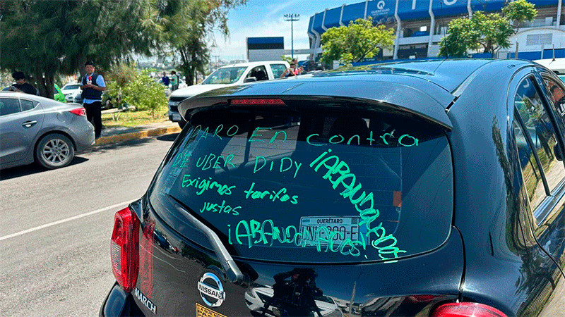 Conductores de Uber y Didi piden seguridad para trabajar en Querétaro