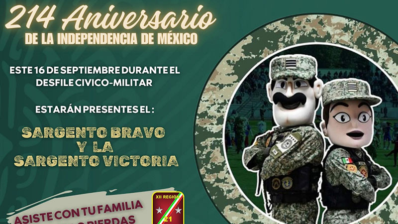 El Sargento Bravo y la Sargento Victoria presentes en el desfile