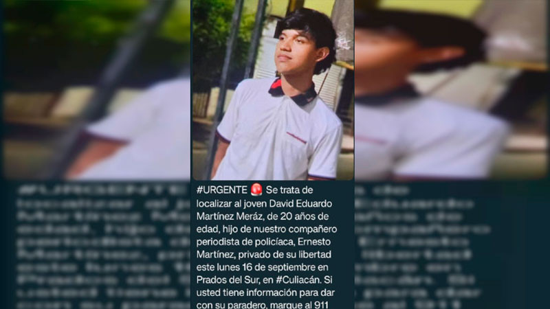 Localizan con vida a hijo de reportero en Culiacán tras ser secuestrado por un grupo armado