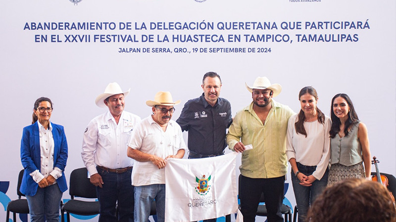 Abandera gobernador de Querétaro delegación queretana que participará en el Festival de la Huasteca