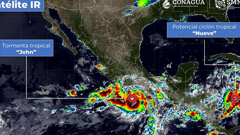 ‘John’ pasa a ser huracán categoría 1 frente a las costas de Guerrero y Oaxaca