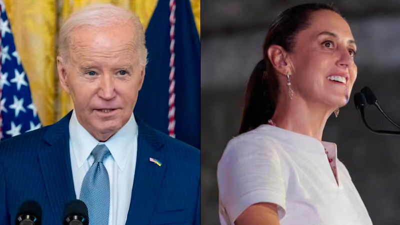 Biden felicita a Sheinbaum y expresa deseo de trabajar por un futuro 