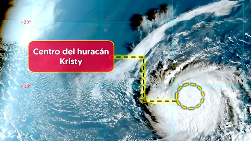 'Kristy' evoluciona a categoría 3 mientras se aleja de México