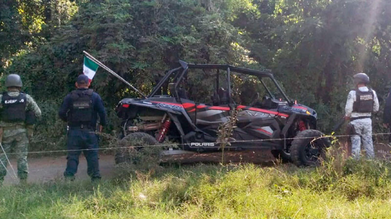 Recupera Guardia Civil vehículo todoterreno robado en Apatzingán, Michoacán 