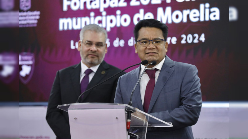 Más de 30 mdp se invirtieron en Morelia para seguridad por parte del Gobierno de Michoacán este 2024